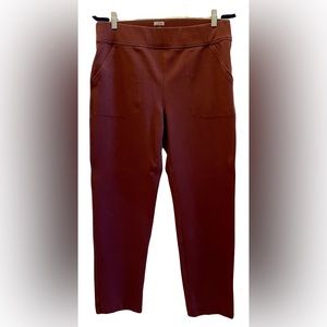Duluth Trading Company NoGA Naturale Cotton Slim Leg Pants, Size L-29, Rosewood